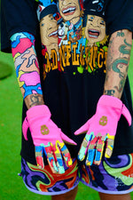 (Pink) Cracked Batting Gloves
