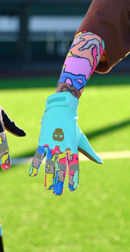 (Teal) Cracked Batting Gloves