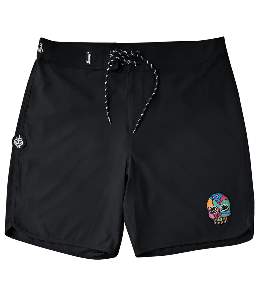 Crack Skull Black Boardshorts