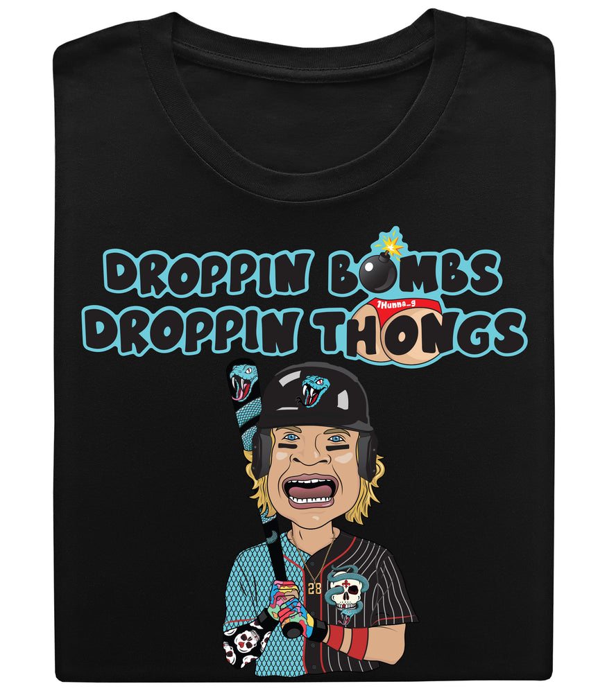 Droppin Bombs Droppin Thongs T-shirt Black