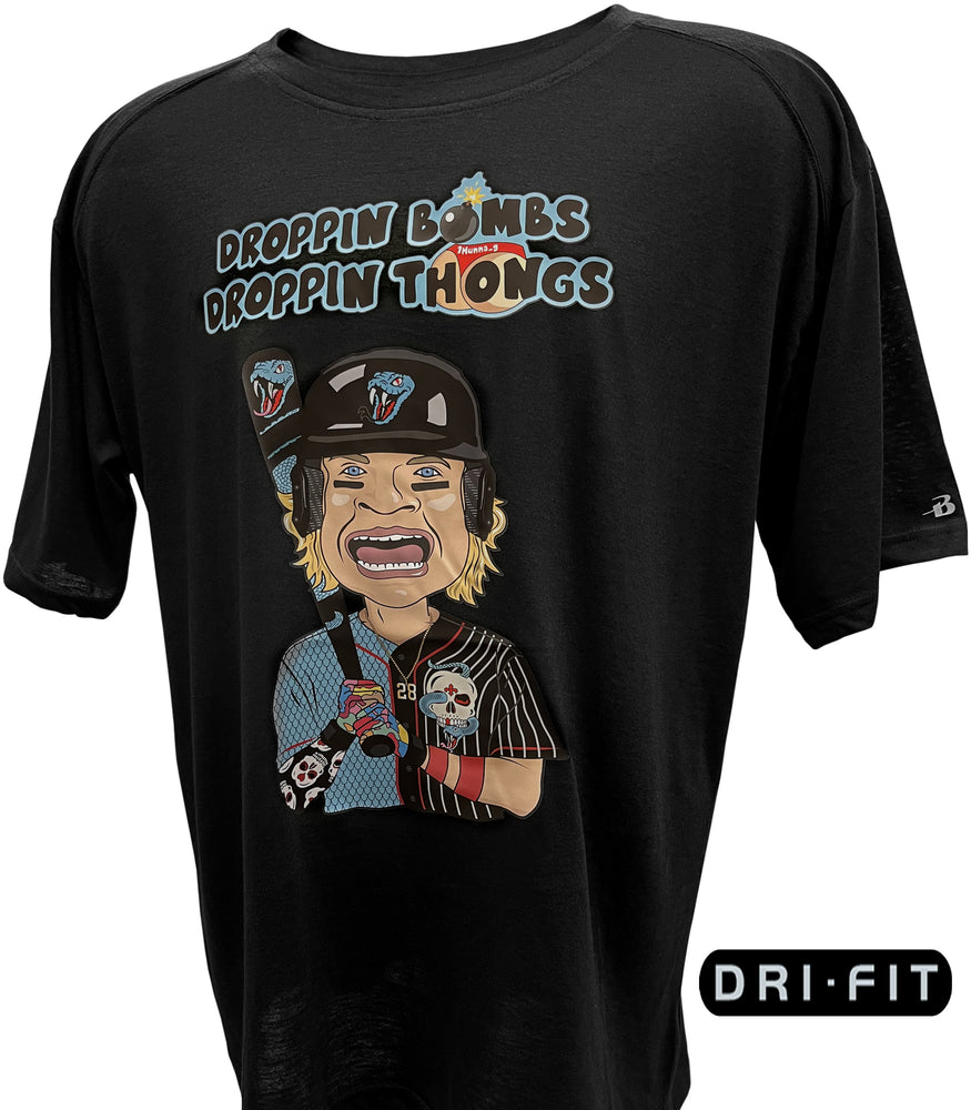 Droppin Bombs Droppin Thongs Dri-Fit T-shirt Black Poly/Cotton