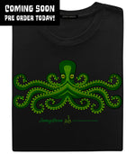 Green Octopus Black T-shirt