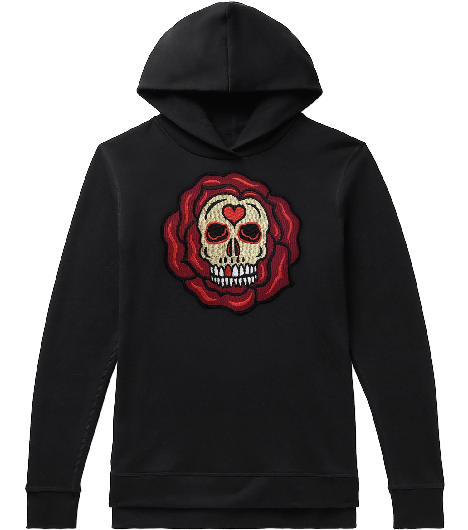 Rose Skull Designer Hoodie With Patch