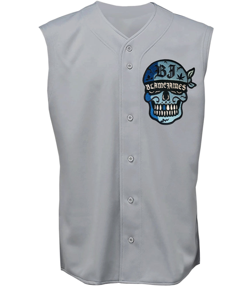 Blame James Skull Grey Sleeve-less Jersey