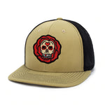 Rose Skull Tan & Black Mesh Snapback